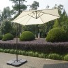 Large Cream Cantilever Outdoor Parasol - Weighted Base Included