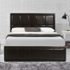 Birlea Hannover Ottoman Small Double Upholstered Bed in Brown Leather