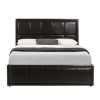 Birlea Hannover Ottoman Small Double Upholstered Bed in Brown Leather