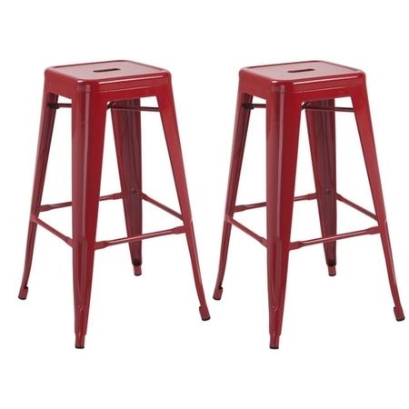 LPD Pair of Hoxton Bar Stool in Red