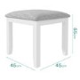 Harper White Solid Wood Dressing Table Stool