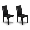 Julian Bowen Hudson Pair of Black Faux Leather Dining Chairs