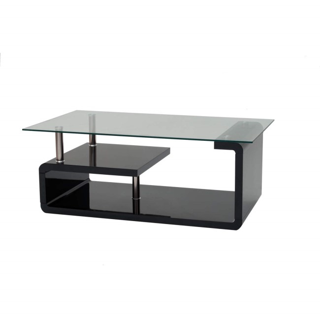 Wilkinson Furniture Isis Black Coffee Table with Glass Top