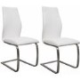 Irma Cantilever Pair of White Faux Leather Dining Chairs- By Vida Living 
