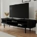 GRADE A2 - Wide Black Oak TV Stand with Storage - TV's up to 77" - Jarel