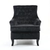 Jamestown Black Crushed Velvet Fabric Armchair