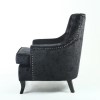 Jamestown Black Crushed Velvet Fabric Armchair