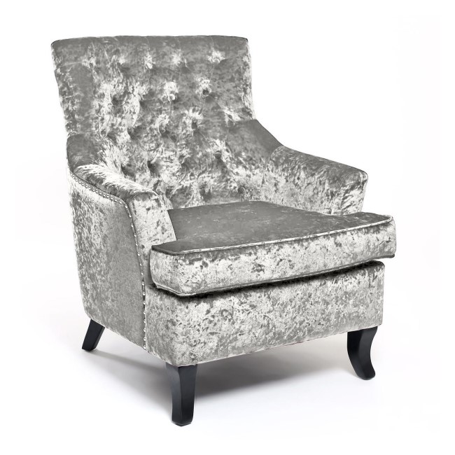 Jamestown Crushed Velvet Silver Occasional Armchair