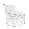 Jamestown Crushed Velvet Silver Occasional Armchair