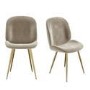 GRADE A1 - Set of 2 Mink Velvet Chairs - Jenna