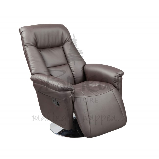 Birlea Furniture Kansas Bonded Leather Swivel Chair in Brown
