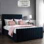GRADE A1 - Khloe Double Side Ottoman Bed in Navy Blue Velvet