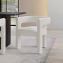 White Boucle Curved Dining Chair - Kirra