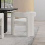White Boucle Curved Dining Chair - Kirra