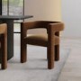 Burnt Orange Luxury Fabric Curved Dining Chair - Kirra