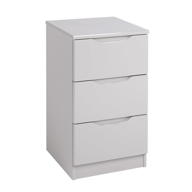 Legato 3 Drawer Bedside Table in Cashmere High Gloss