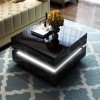 High Gloss Black Coffee Table with LED Lighting - Tiffany Range