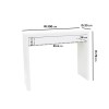 White High Gloss Dressing Table with Drawer and Curved Edges - Lexi
