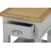 Linden Grey Small Side Table with Oak Top