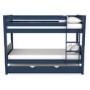 Navy Blue Wooden Detachable Bunk Bed with Trundle - Luca