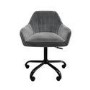 Grey Velvet Office Chair with Arms - Logan
