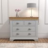 Loire Two Tone 2+2 Chest of Drawers in Grey and Oak