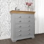 GRADE A1 - Loire Grey and Oak 4 Over 3 Chest of Drawers