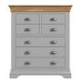 GRADE A1 - Loire Grey and Oak 4 Over 3 Chest of Drawers