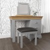 GRADE A1 - Loire Grey Dressing Table Stool Padded Seat in Dark Brown 
