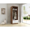 Birlea Furniture Lynx &amp; 2 Door Combi Wardrobe in walnut/white