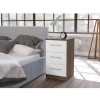 Birlea Furniture Lynx &amp; 3 Drawer Bedside Table in walnut/white