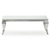 Louis Large Mirrored Coffee Table in White - Vida Living