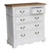Sebago 2 Over 3 Chest Of Drawers Stone White and Cedar Wood Top