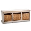 GRADE A3 - Newport Rustic Storage Bench with Cushion Seat