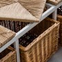 Newport Rustic Storage Bench with Woven Seat Pads