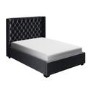 GRADE A1 - Milania King Size Ottoman Bed in Dark Grey Velvet with Curved Headboard