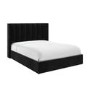 Black Velvet Double Ottoman Bed With Winged Headboard - Maddox