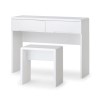 White High Gloss Dressing Table with 2 Drawers -Manhattan - Julian Bowen