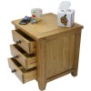 Solid Oak 3 Drawer Bedside Table - Marlborough - Julian Bowen 