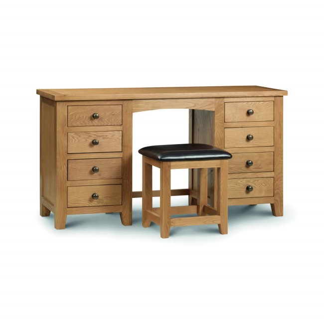 Solid Oak Dressing Table with 8 Drawers -Manhattan - Julian Bowen
