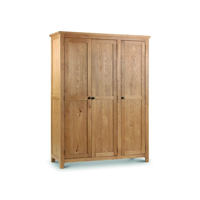 Solid Oak 3 Door Triple Wardrobe - Marlborough - Julian Bowen