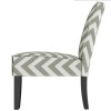 Zig Zag Print Occasional Chair in Grey and White