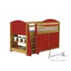 Verona Design Ltd Mid Sleeper Bed in Antique Pine and Red