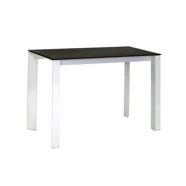 Wilkinson Furniture Mobo White High Gloss Console Table with Black Glass Top