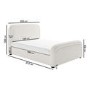 Off-White Boucle Double Ottoman Bed with Curved Headboard - Naomi