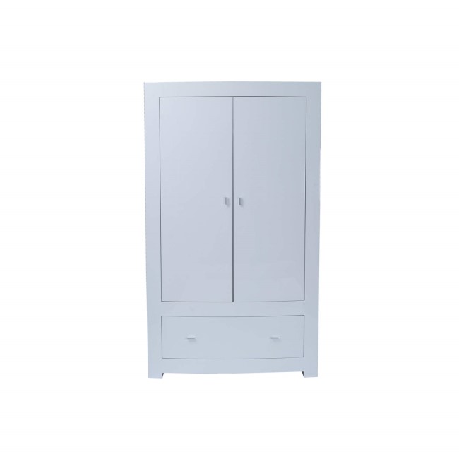 Vida Living Newport Double Wardrobe with Drawer in White Gloss