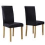 GRADE A1 - New Haven Pair of Dining Chairs in Black Faux Leather