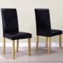 Set of 2 Black Faux Leather Dining Chairs - New Haven