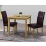 GRADE A1 - New Haven Pair of Dining Chairs in Brown Faux Leather