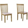 GRADE A1 - New Haven Pair of Slatted Chairs in Cream Fabric